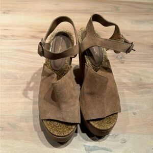Free People Suede Wedge Sandals